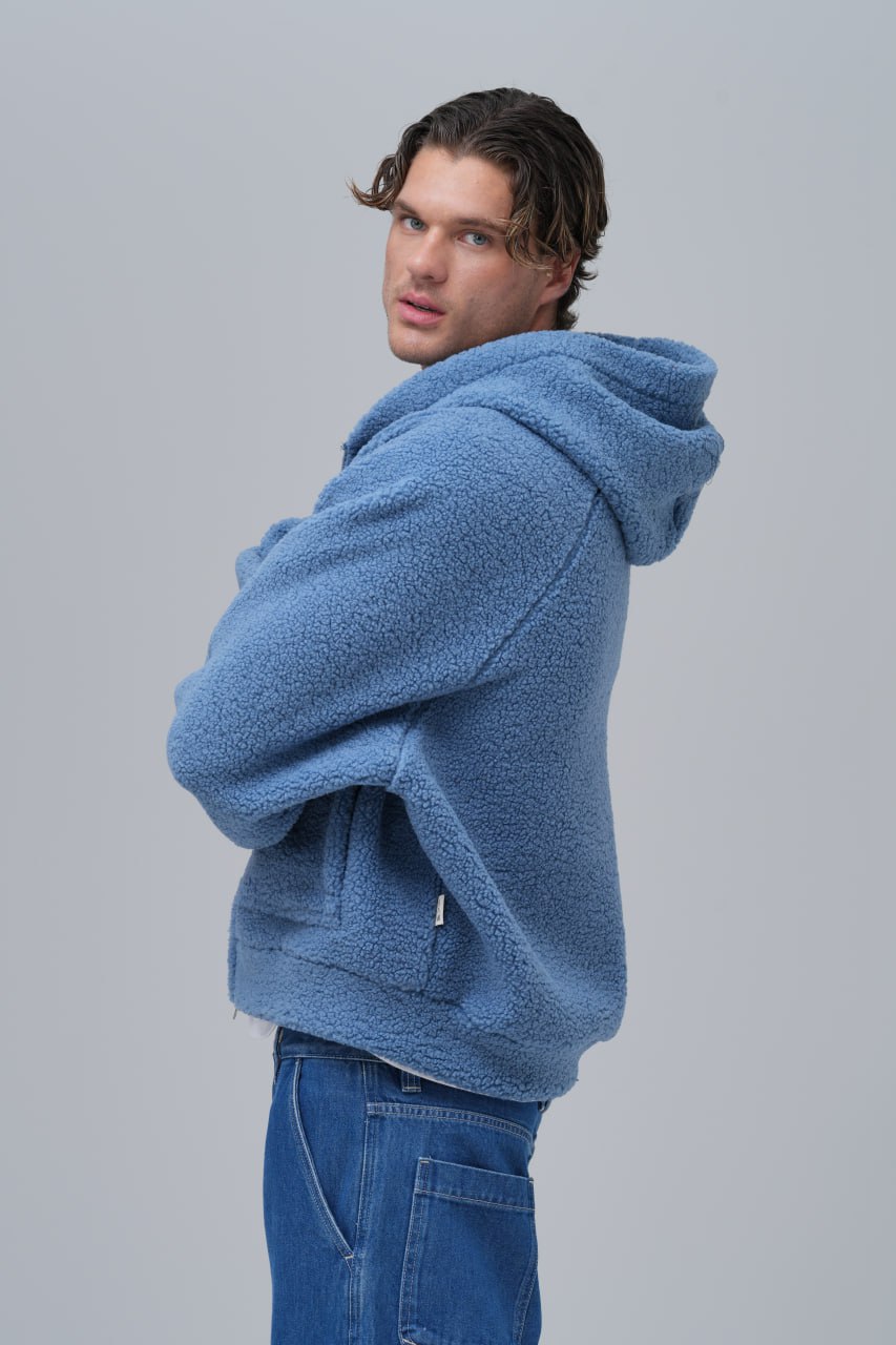 Oversized Sherpa Zip-Up Hoodie – Unisex Streetwear Comfort