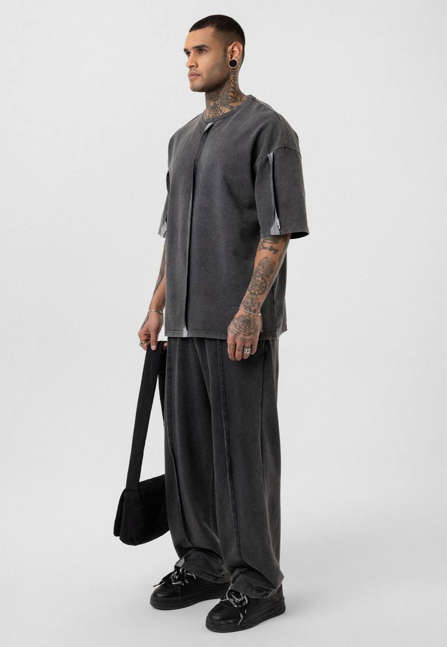 Vintage Washed Look Oversized Tracksuit Set