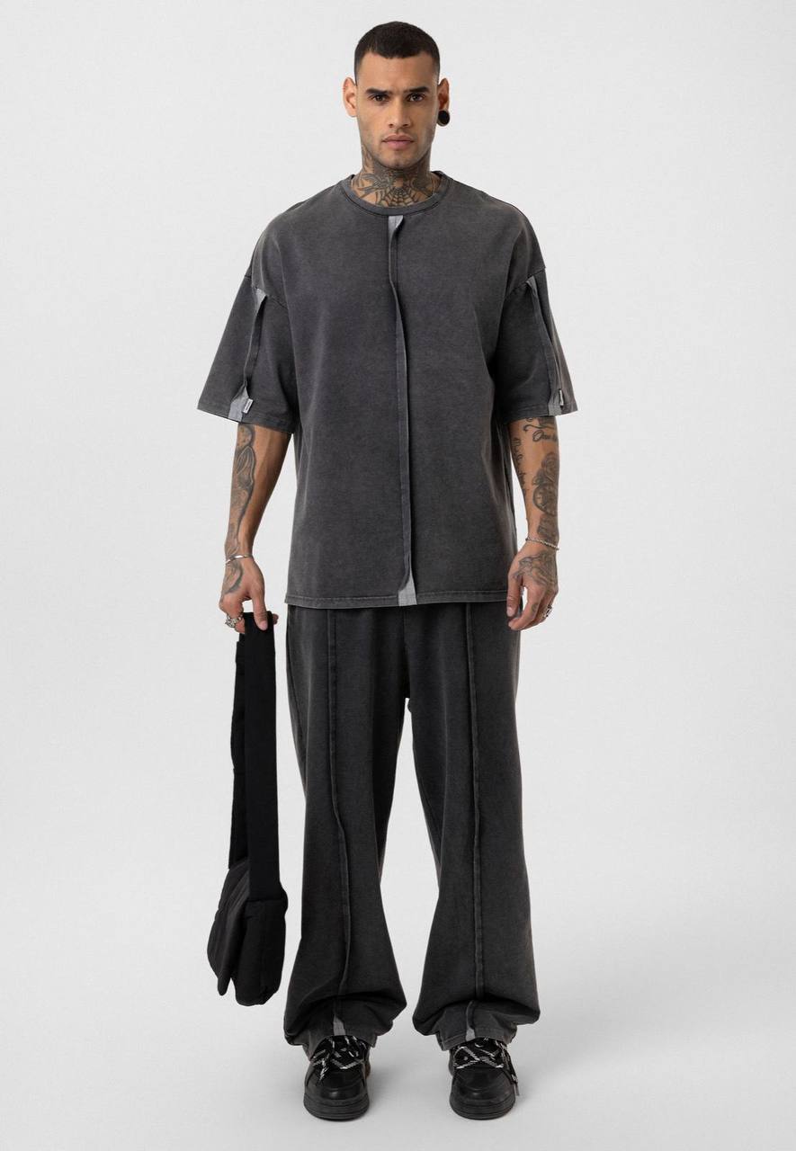 Vintage Washed Look Oversized Tracksuit Set