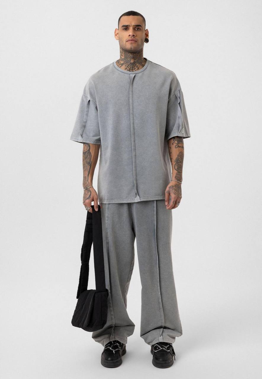 Vintage Washed Look Oversized Tracksuit Set