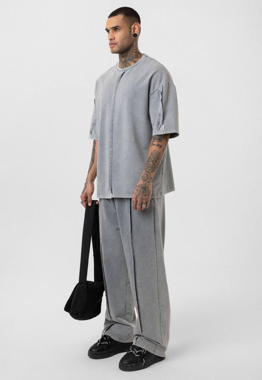 Vintage Washed Look Oversized Tracksuit Set