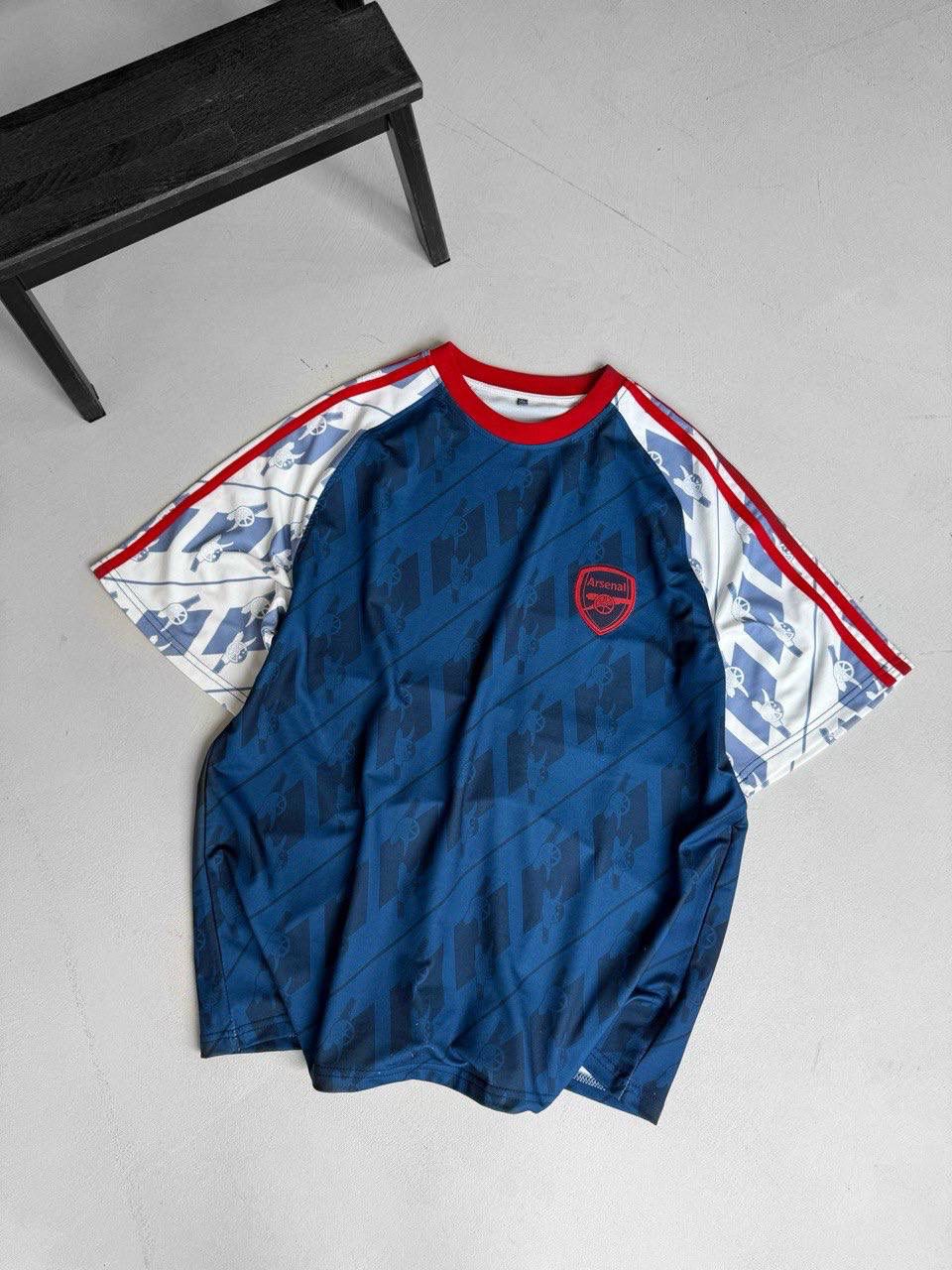 Arsenal Retro Raglan Sleeve Graphic Tee – Vintage Color Block Sports T-Shirt